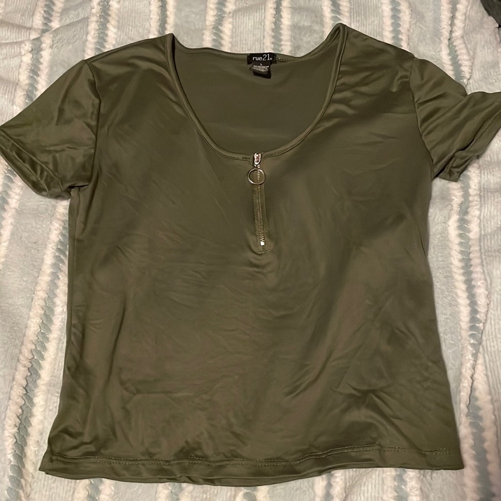 Quarter zip crop top